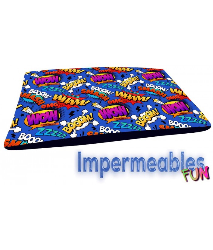 COLCHONETA IMPERMEABLE 60x40x12CM COMIC AZUL