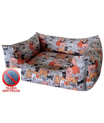 CUNA CUADRADA ANTIPELOS 50x40CM ANIMAL GRIS 3/162