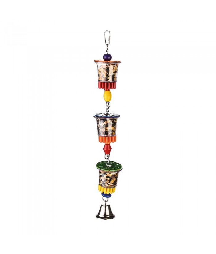 JUGUETE PAJAROS DISPENSADOR CUBOS 46CM ICA