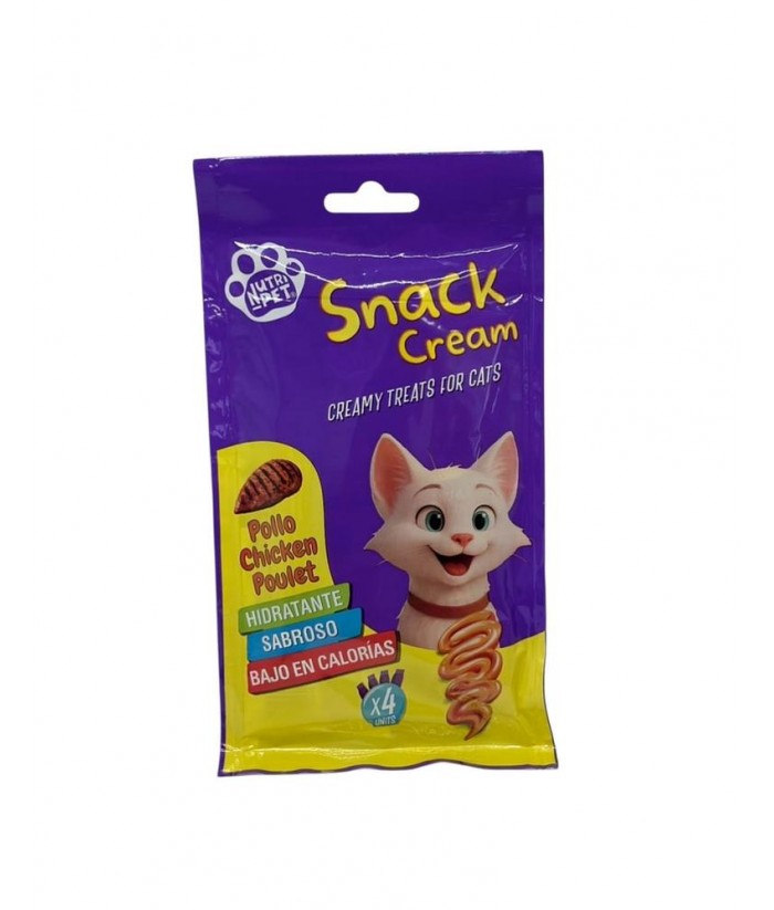 SNACK GATOS CREAM POLLO 4x15GR NUTRIPET 