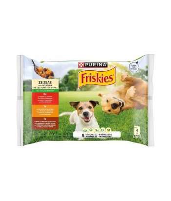 FRISKIES PERROS 4x85GR GELATINA SOBRES 