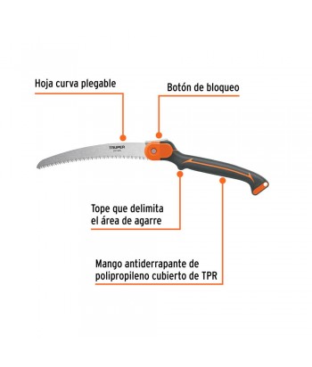 SERRUCHO PLEGABLE 25CM CURVO TRUPER STP-10PC