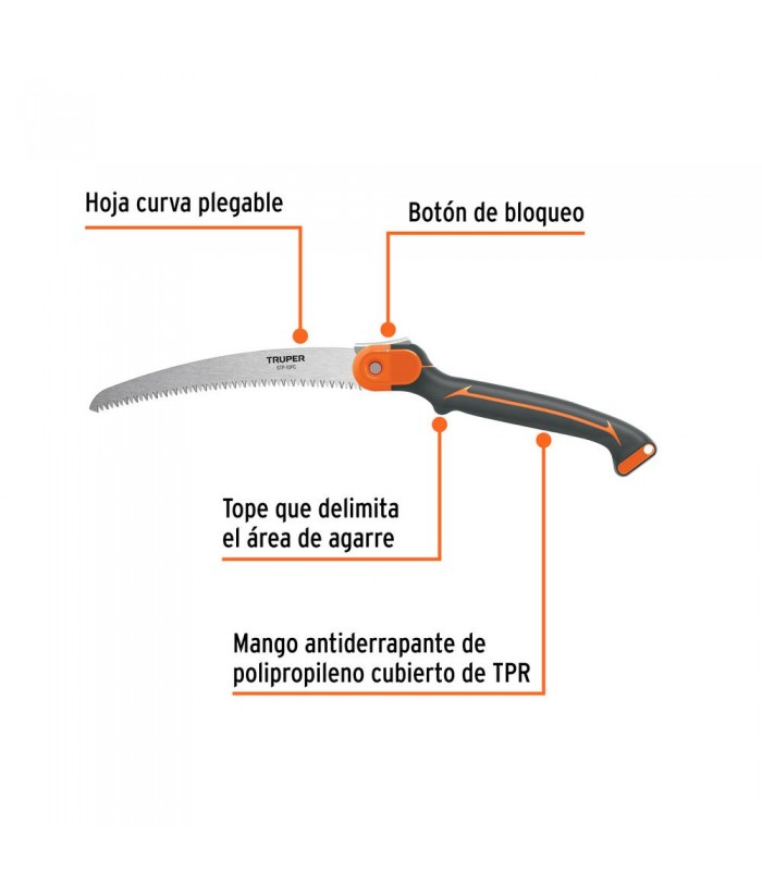 SERRUCHO PLEGABLE 25CM CURVO TRUPER STP-10PC