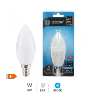 BOMBILLA LED E14 9W VELA 6000K HOMEPLUSS