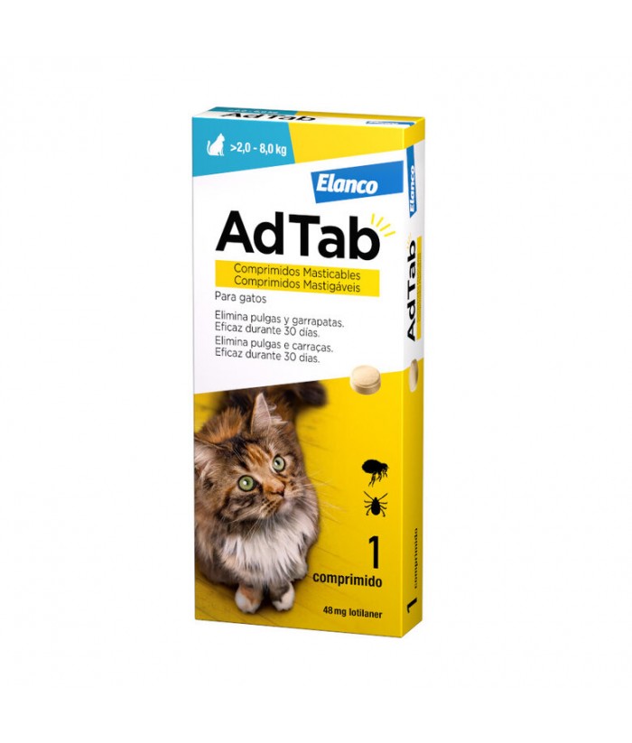 ADTAB  48MG GATOS COMPRIMIDO 2-8KG ANTIPARASITOS