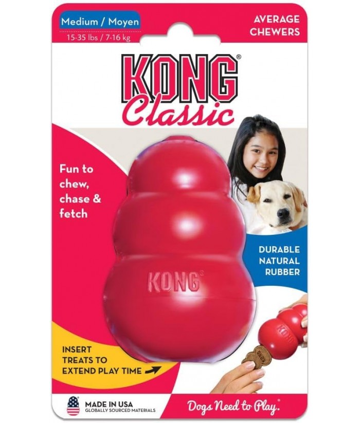 KONG CLASSIC T-M JUGUETE EDUCATIVO PERRO CAUCHO 