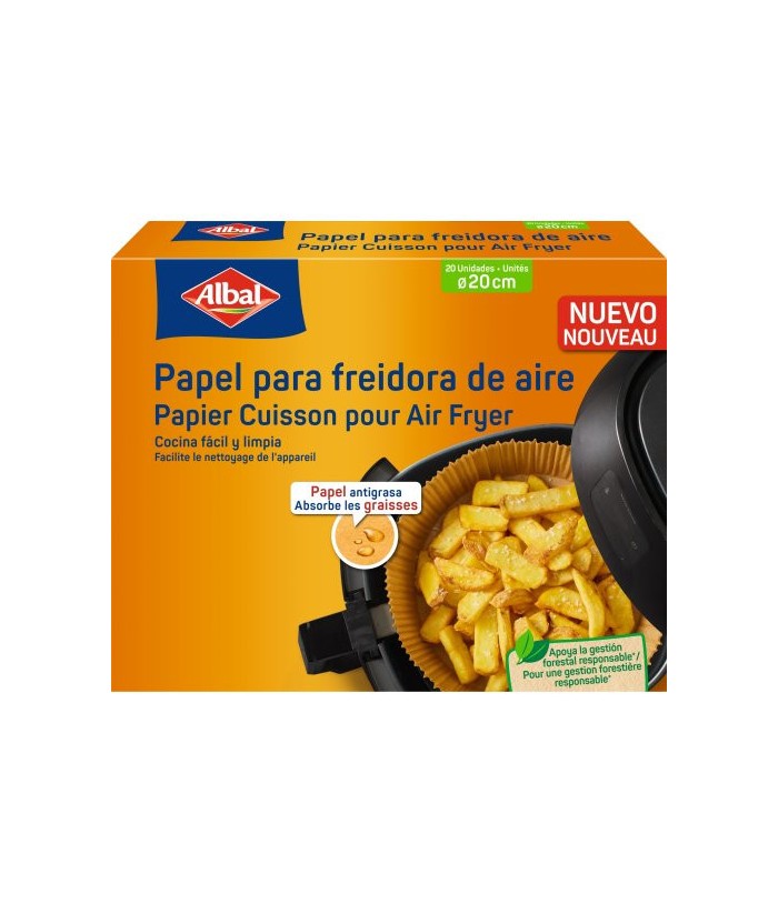 PAPEL AIR FRYER 20CM 20UDS ALBAL