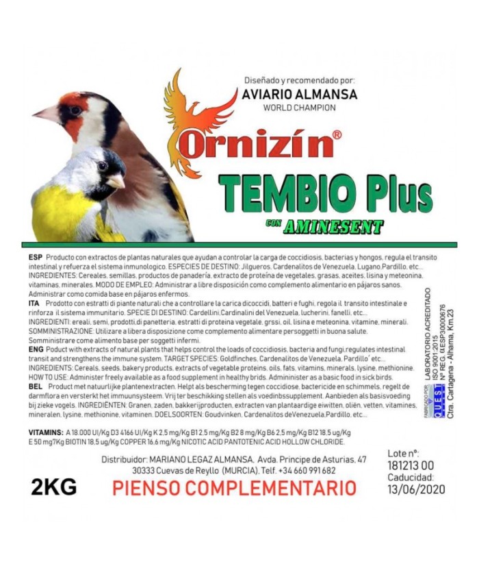 TEMBIO-TEMVIU PLUS 2KG ORNIZIN