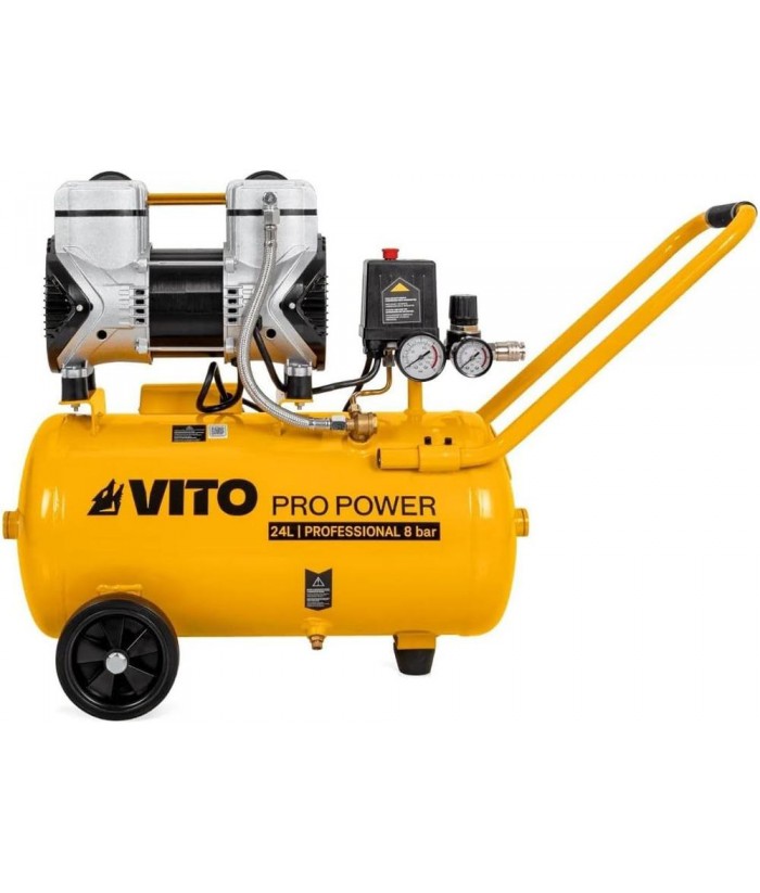 COMPRESOR 24L SILENCIOSO SIN ACEITE 8BAR VITO
