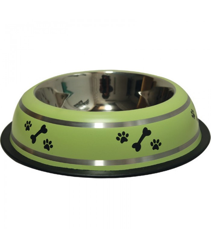 COMEDERO 23x5CM 0 7L ANTIDESLIZANTE VERDE HUELLA
