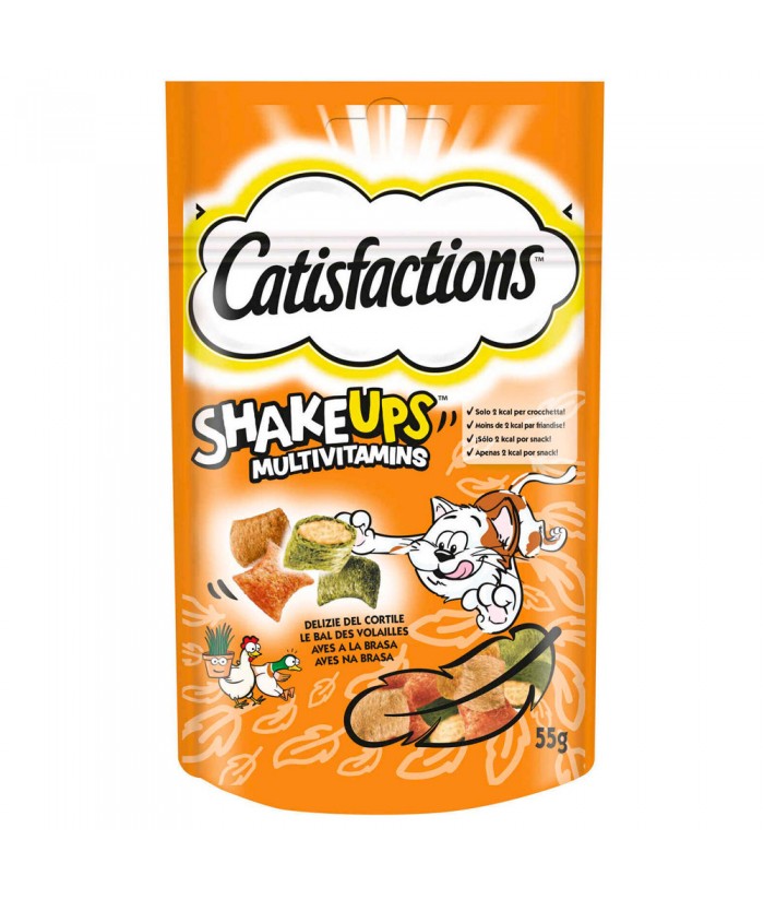CATISFACTIONS SNACK SHAKEUPS AVES BRASA 60GR GATOS