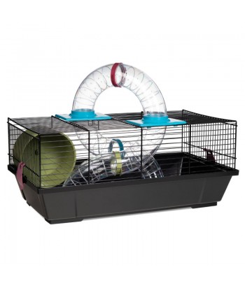 JAULA HAMSTER TUBOS 50X28x21CM VOLTREGA 937 NEGRA