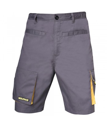PANTALON TRABAJO CORTO GRIS/AMARILLO WOLFPACK T-M