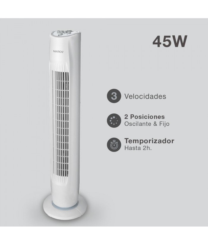 VENTILADOR TORRE GSC PALOGI 45W BLANCO