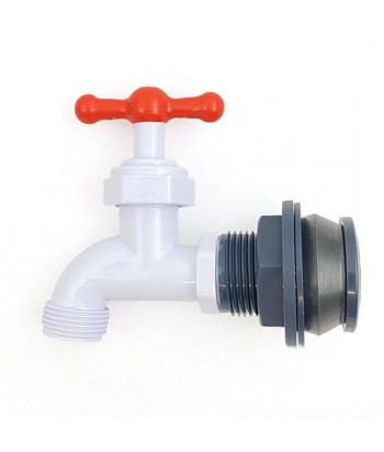 GRIFO CURVO 3/4  PLASTICO C/RACORD 1 DEPOSITO