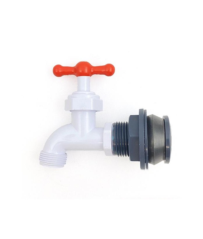 GRIFO CURVO 3/4  PLASTICO C/RACORD 1 DEPOSITO