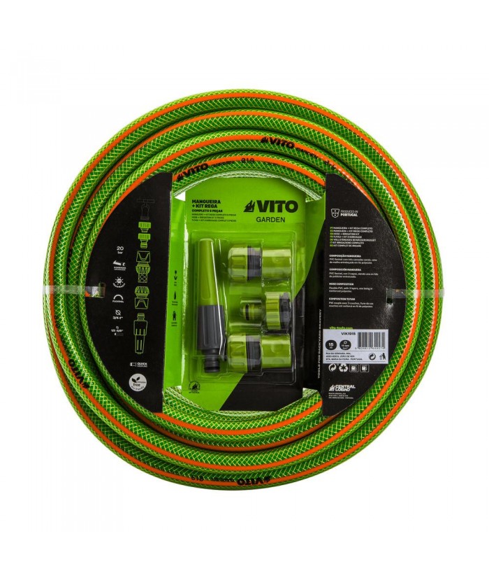 KIT MANGUERA PVC 25MM 15M C/ACCESORIOS VITO