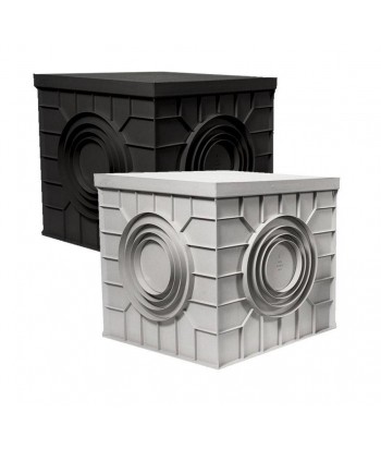 CAJA REGISTRO 30x30CM NEGRA CON TAPA REJILLA