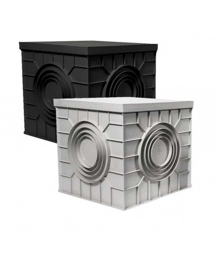 CAJA REGISTRO 30x30CM NEGRA CON TAPA REJILLA