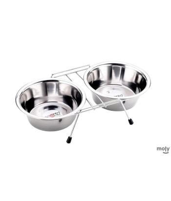 COMEDERO DOBLE INOX 2x1 6L 21CM MOLY