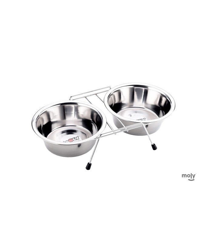 COMEDERO DOBLE INOX 2x1 6L 21CM MOLY